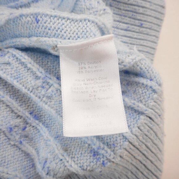 Talbots Women's sz M Pullover Sweater Long Sleeve Cable Knit Light Blue Speckled - Picture 10 of 12